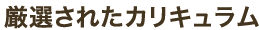 厳選されたカリキュラム